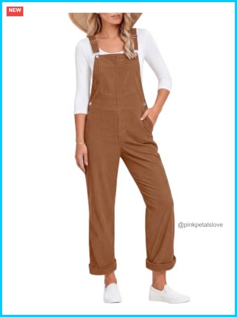 Corduroy Overalls Loose Fit Baggy Straight Leg Adjustable Straps
